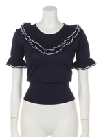 フリルハイショクニットPO/ネイビー