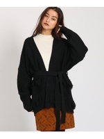 フリンジニットカーディガン/ブラック(019)