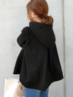 フレアジップパーカー/ブラック