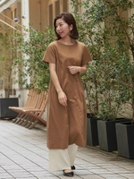 フレアロングワンピース/ベージュ