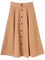 フロント釦ロングスカート/ベージュ
