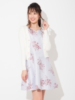 ブーケフラワーフィット&フレアワンピース/ラベンダー