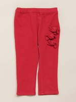 ベビーストレッチカットツイルリボンモチーフ付きパンツ/レッド