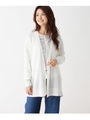 ベルト付きボディリブニットカーディガン/ホワイト系(002)