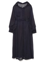 ベルト付ロングシャツガウン/NVY
