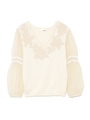 ベロア刺繍ニットプルオーバー/OWHT