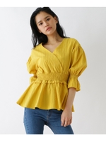 ペプラムカシュクールシャツ/マスタード(033)