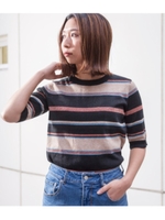 【Factor=】 ボーダーラメニット/ホワイト(001)