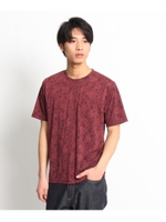 ボタニカルプリントTシャツ/ボルドー(164)