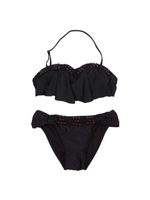 ポイントマクラメフレアバンドゥビキニ/水着/ブラック