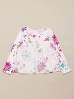 ミニ裏毛グラデフラワープリントチュニック/ピンク