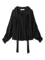 ヨークレースドルマンヴィンテージブラウス/ブラック