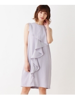 ラッフルフロントフリルドレスワンピース/ライトグレー(011)