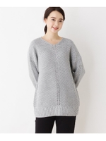 ラメ畦バイヤスニット/ライトグレー(011)