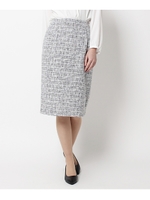 ラメ混ツイードタイトスカート/ホワイト(401)