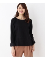 ラメ入りペプラムプルオーバー/ブラック(019)