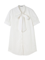 リボンシャツワンピース/ホワイト