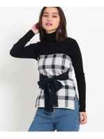 リボンニットビスチェ/ネイビー×ホワイト(293)