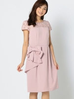 リボン付きタイトドレス/ピンク