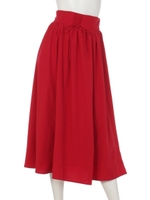 レースアップミドルスカート/レッド