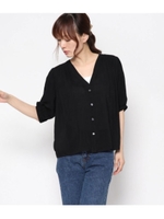 レーヨンブラウス/ブラック(027)