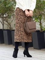 レオパードタイトスカート/ベージュ柄
