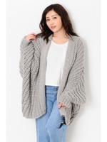 ローゲージドルマンスリーブニットカーデ/GRAY