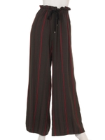 ワイドストライプパンツ/BROWN×RED