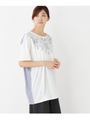 異素材バッグストライプTシャツ/ホワイト(502)
