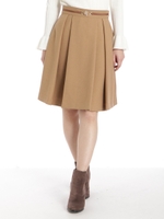 花チャームベーシックフレアスカート/ベージュ