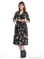 花柄2way羽織ワンピース/ブラック