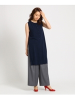 後開きロングニットカーディガン/ネイビー(093)