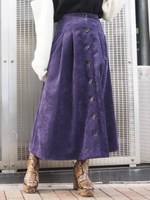 細コール釦スカート/PPL