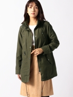 洗えるインフードモッズコート/カーキ