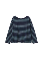 度詰めボーダーカットソー/ネイビー×グリーン1(121)