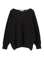 変形ワッフルドルマンプルオーバー/ブラック