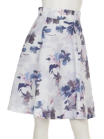 ウィンターフラワープリントスカート/ライトブルー