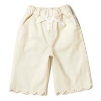 【20%OFF】レースアップ裾スカラップワイドパンツ