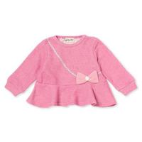 【30%OFF】とび裏毛ペプラムリボンポシェット風トレーナー