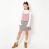 【30%OFF】フェイクファービスチェつきシャツレイヤードテレコTシャツ