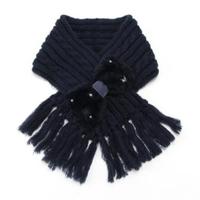 【30%OFF】フェイクファーリボンニットマフラー