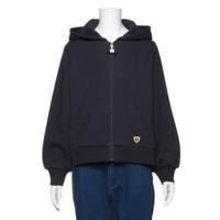 【30%OFF】ボリューム袖ジップアップ裏毛パーカー