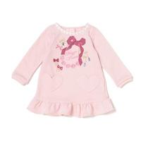 【30%OFF】リボンビジューラメ裏毛ワンピース