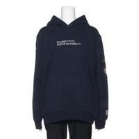 【30%OFF】ワッペンつきロゴ裏起毛被りパーカー