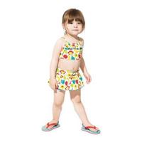 【50%OFF】キラッキー＆フルーツ柄スイムビキニ×キャップセット