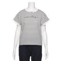 【50%OFF】袖フリルつきボーダー柄Tシャツ