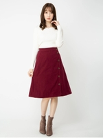 2WAYリバーシブルAラインスカート/ボルドー