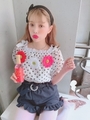 AD sun flower TOPS/ホワイト
