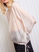 Assistant Sheer Drawstring Top/IVORY