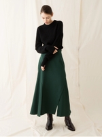 Aラインパネルスカート/グリーン